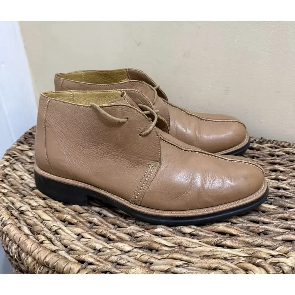 Sandro Muscling Men’s Chukka Boots Brown Soft Leather Up 9.5 D Preppy Workwear